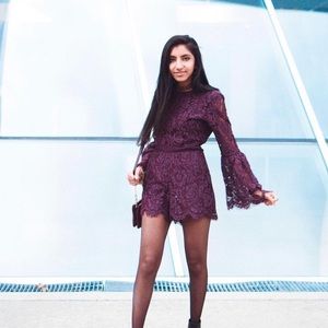 Purple Lace Romper